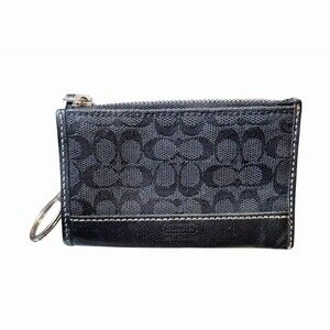 Coach Signature Black Card Key Wallet